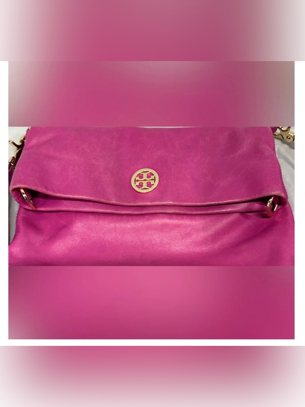 Tory Burch Dena convertible crossbody bag featuring Fold-Over gold tone